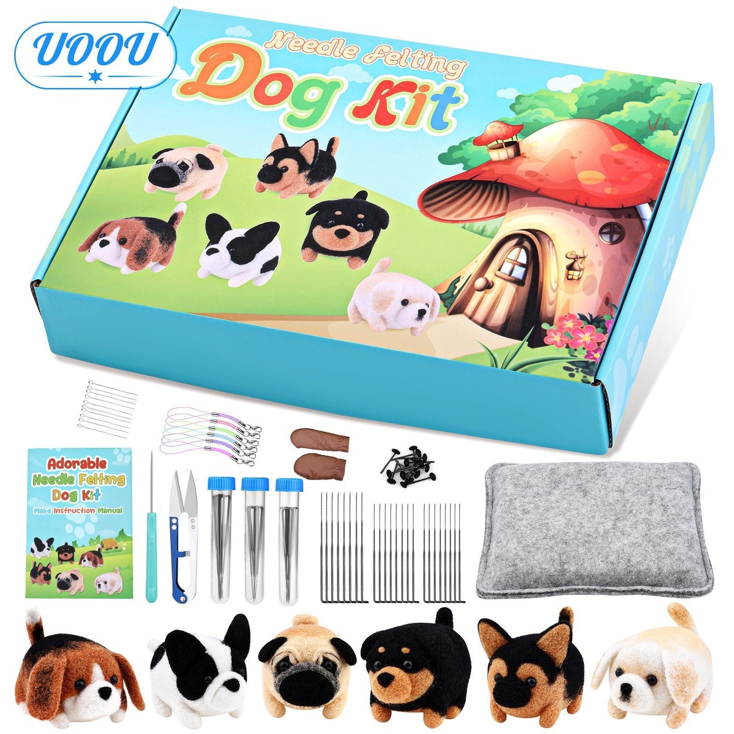 12 Pieces Doll Making Wool Needle Felting Starter Kit with Instruction