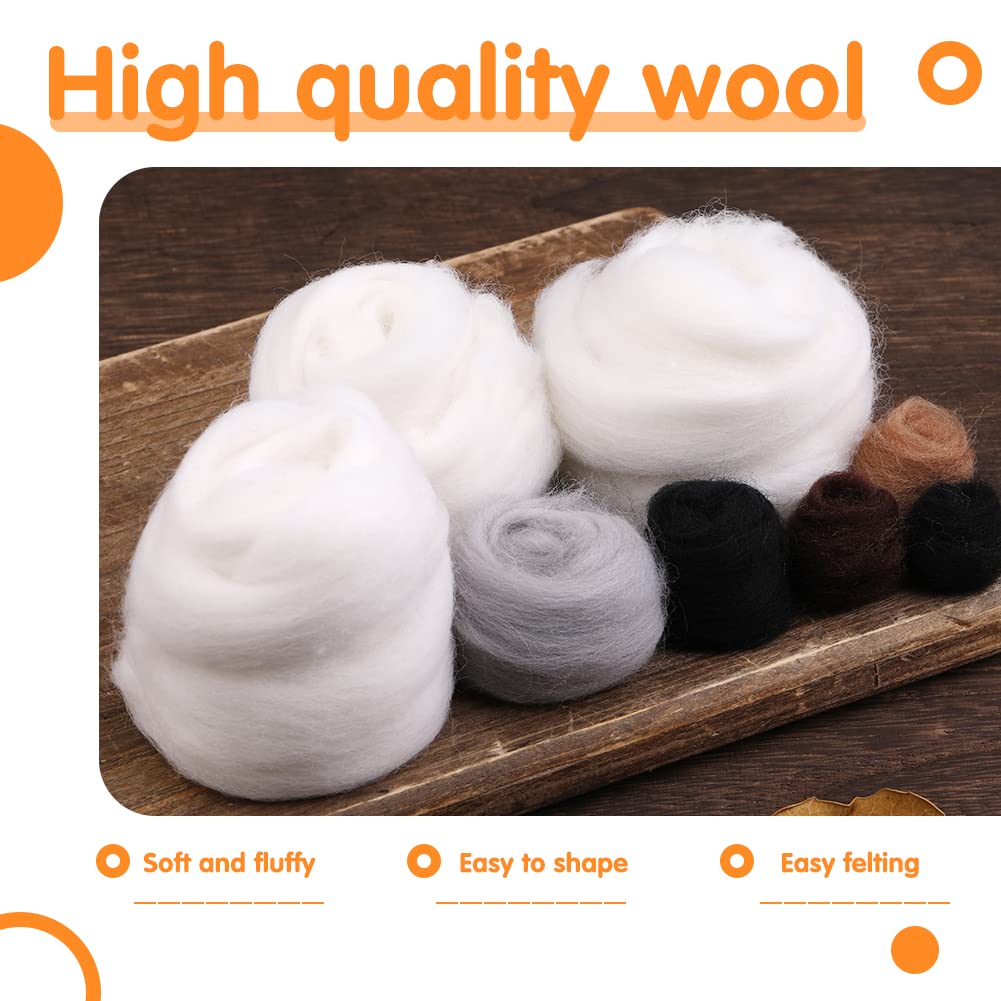 12 Pieces Doll Making Wool Needle Felting Starter Kit with Instruction