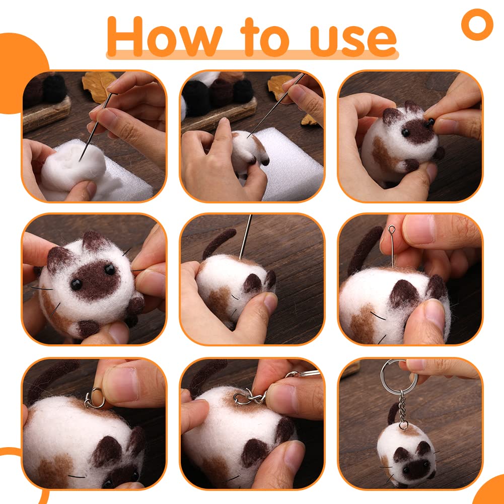 12 Pieces Doll Making Wool Needle Felting Starter Kit with Instruction