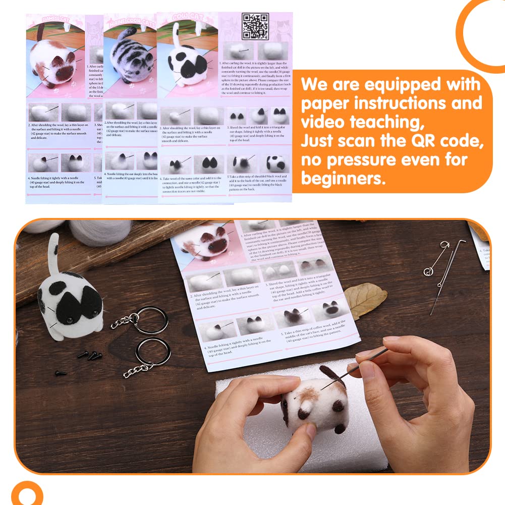 12 Pieces Doll Making Wool Needle Felting Starter Kit with Instruction