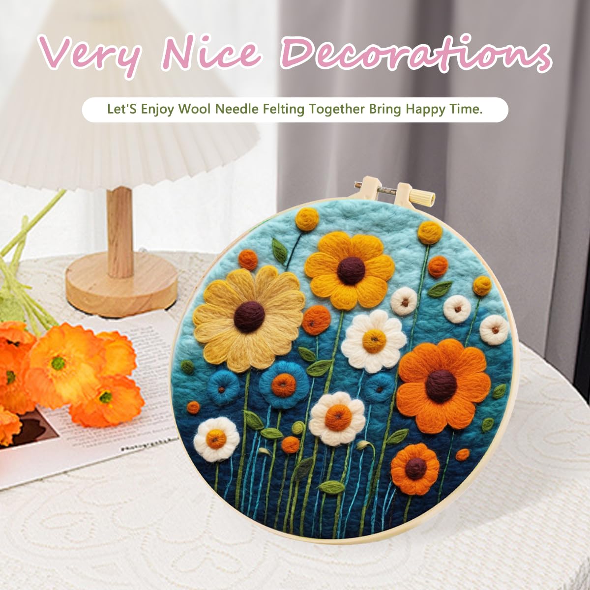 Needle Felting Kits Beginners, Natural Landscape DIY Wool Needle Felting Starter Kit