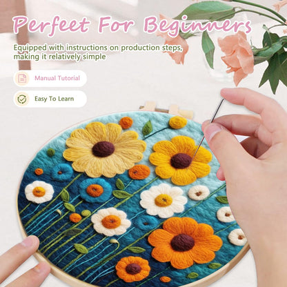Needle Felting Kits Beginners, Natural Landscape DIY Wool Needle Felting Starter Kit